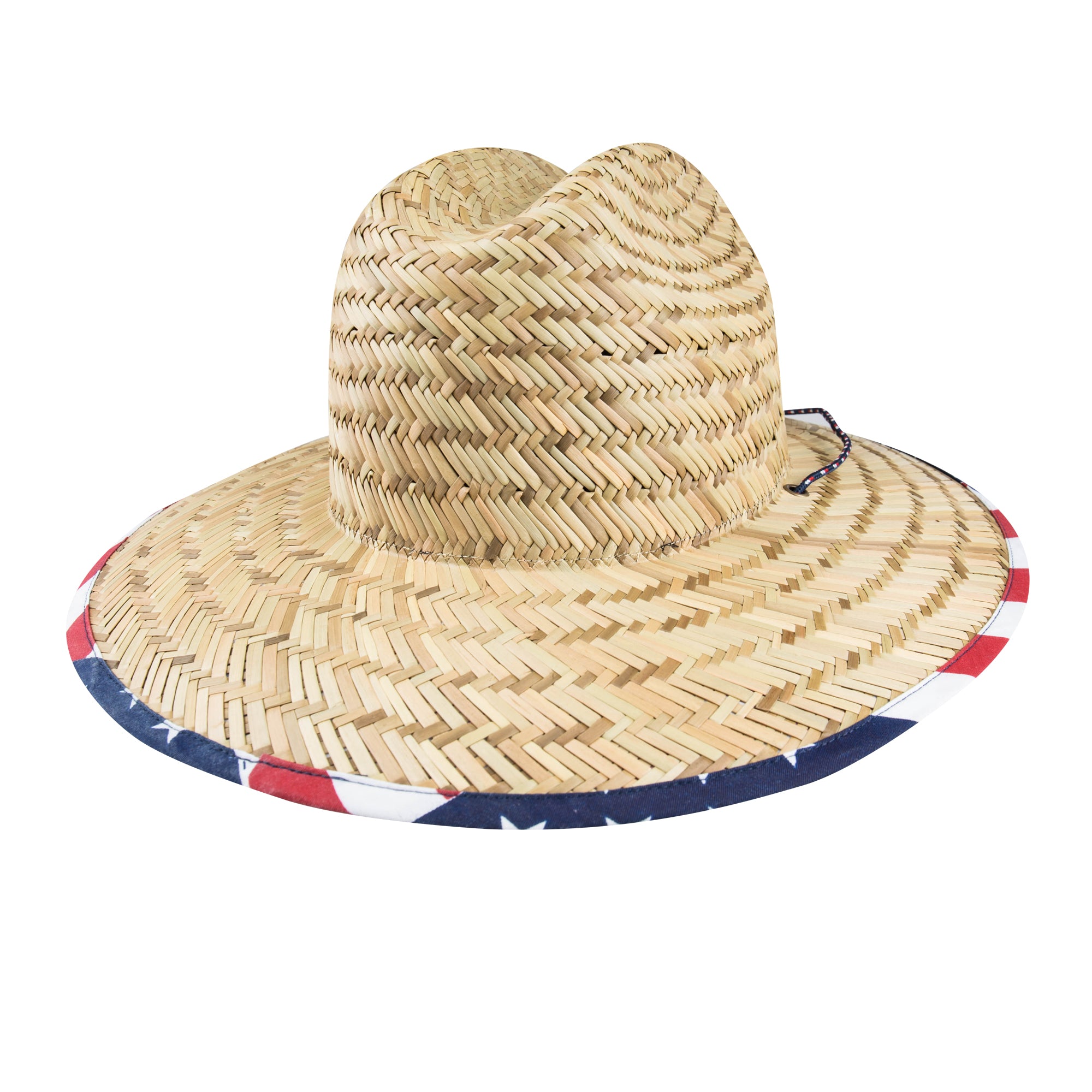 44073 totes Straw hat with American flag pattern