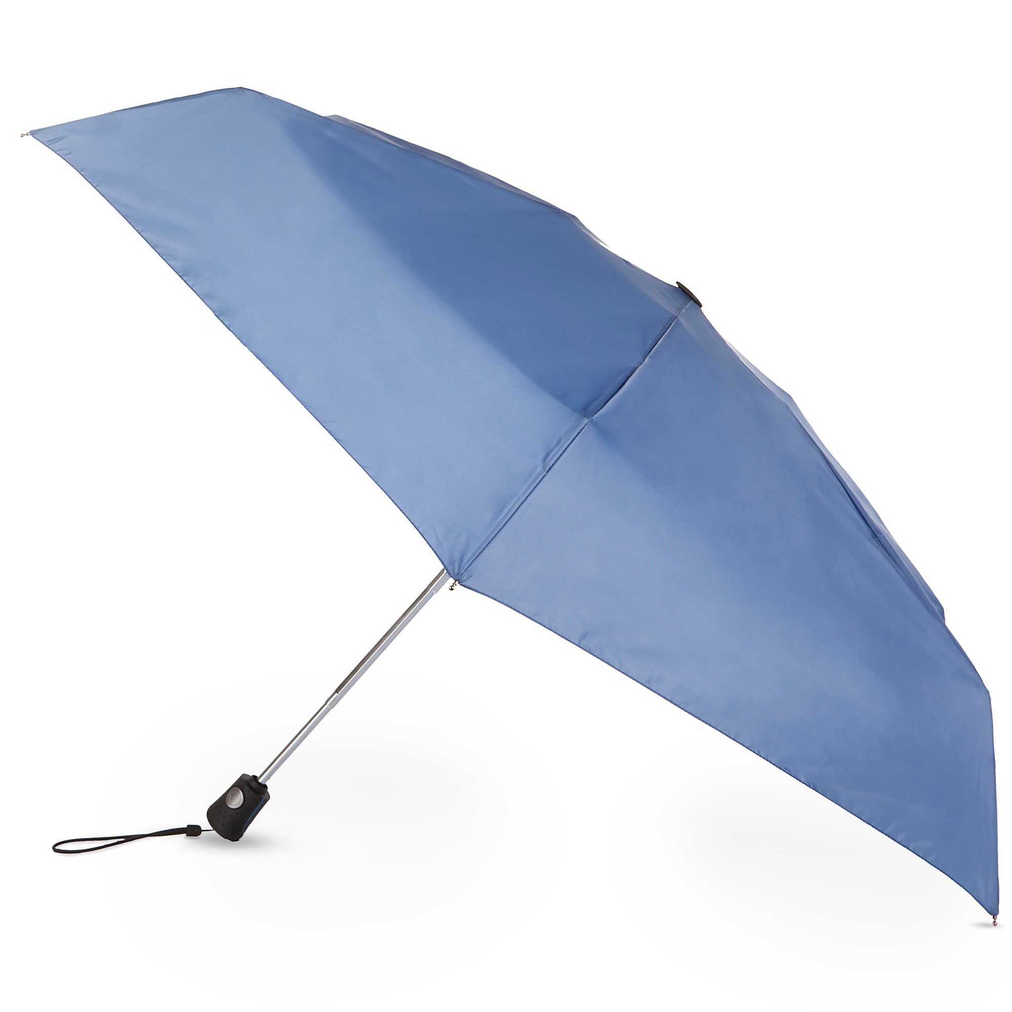 Auto Open/Close Travel Umbrella in Black Open Side Profile