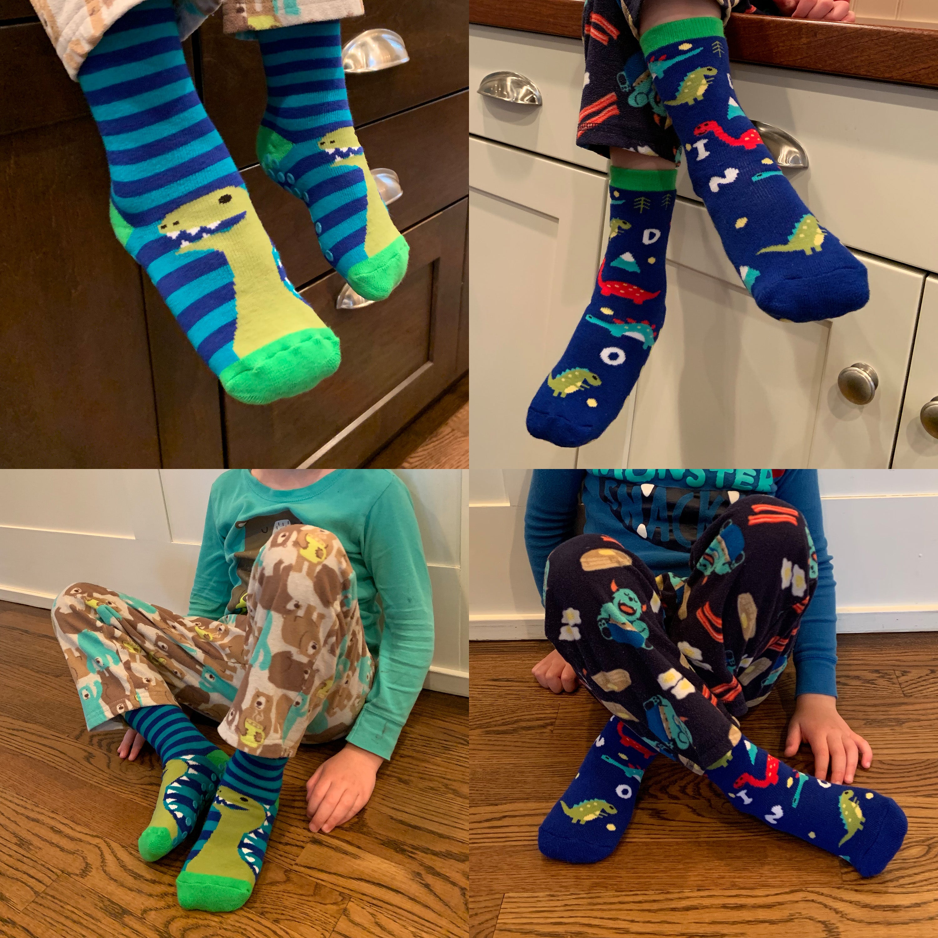 Kid’s 2-Pack Novelty Toastie™ Slipper Socks in Dino