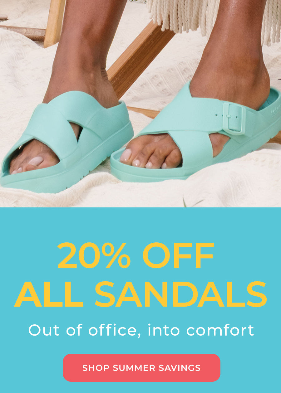 Out of Office, Into Comfort
20% off all Sandals
- Use promo code COMFY for 20% off sandals
- Additional multi-pair savings
