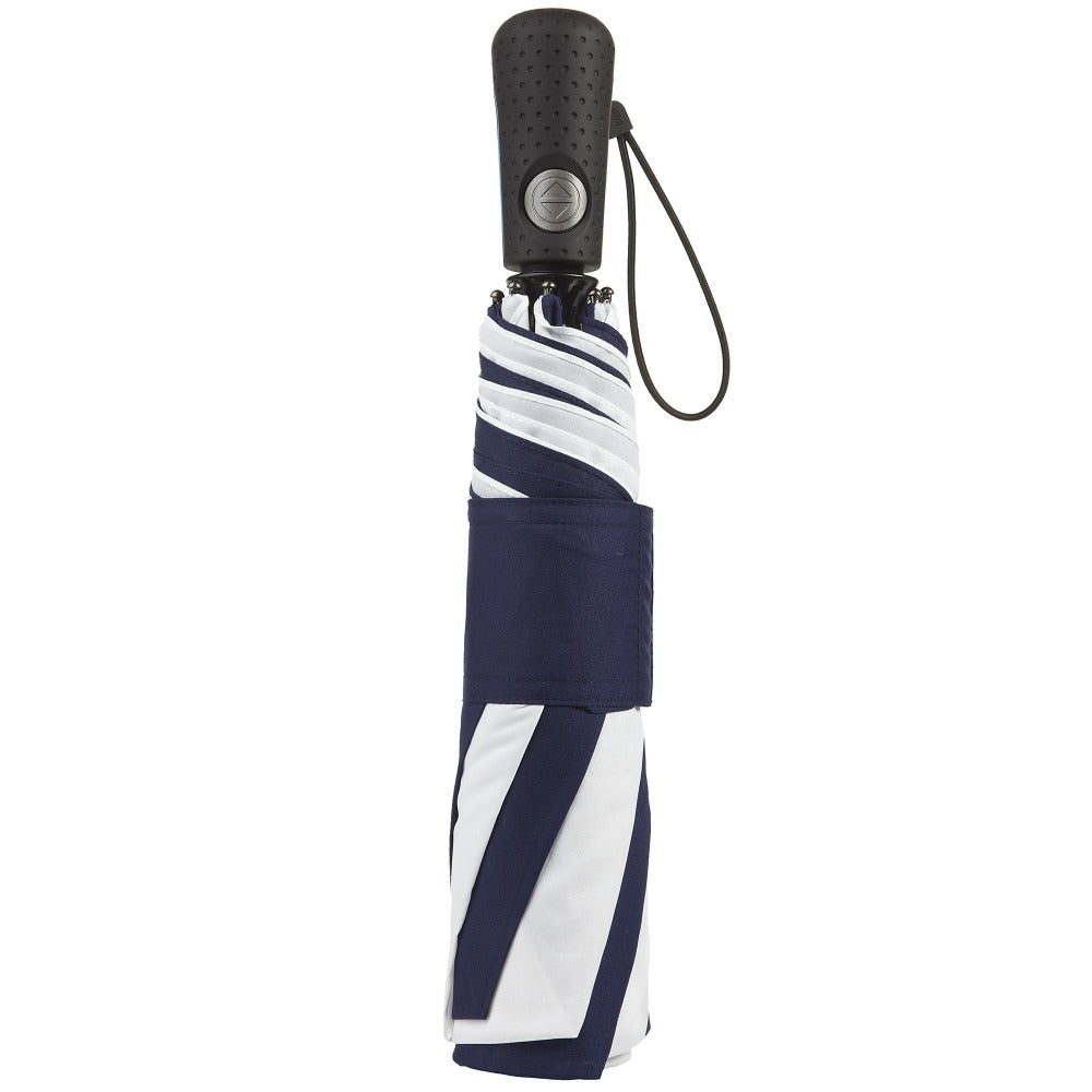 Blue Line Golf Size Auto Open/Close Umbrella in Navy/White Closed