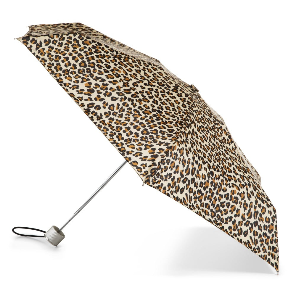Manual Umbrella with NeverWet® in Leopard Spotted Open Side Profile