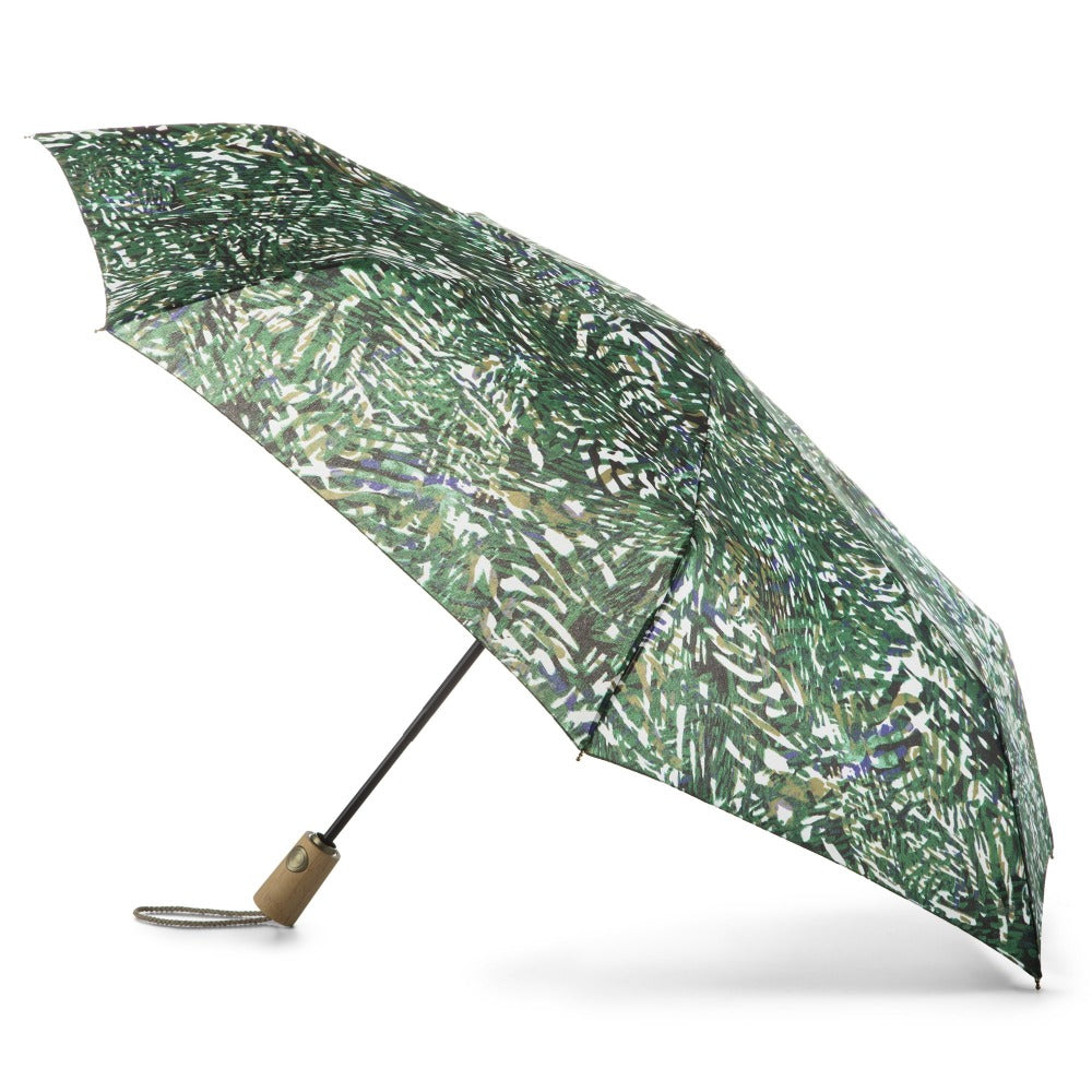 Recycled PET Eco-Friendly Umbrella with NeverWet in Pressed Botanicals Open Side Profile 