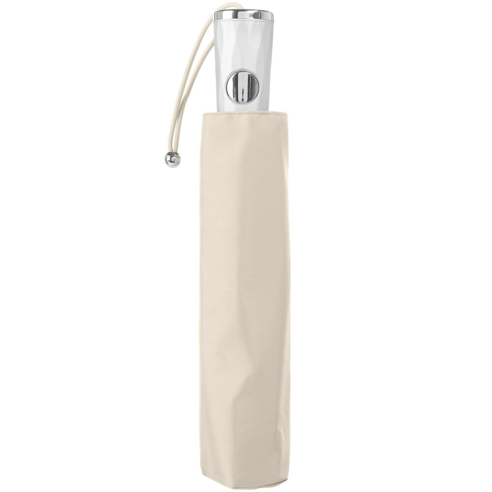 Signature Auto Open Umbrella With Neverwet in Khaki Closed in Carrying Case
