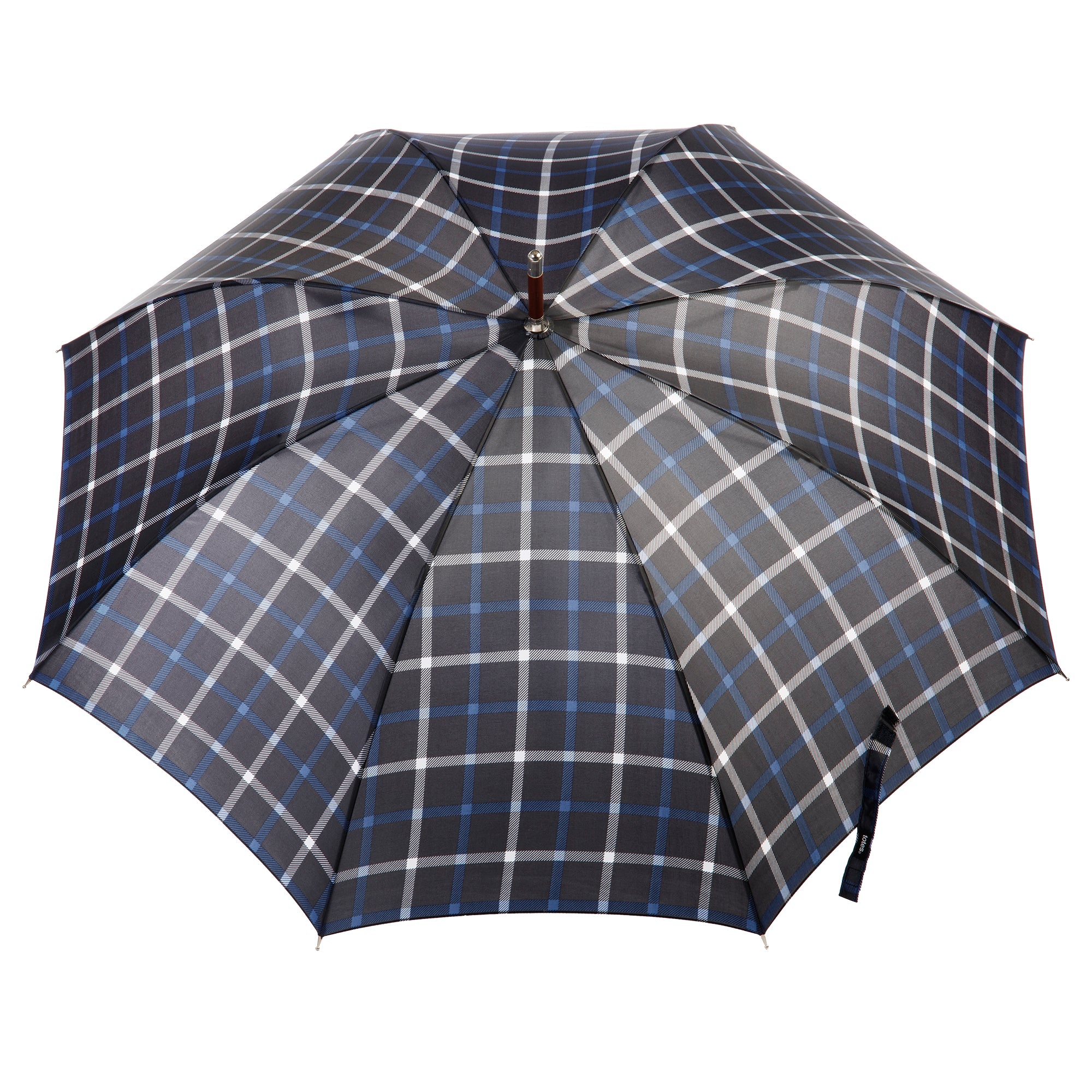 9302 Blue Line Wooden Stick Umbrella - Totes Auto Open Umbrella