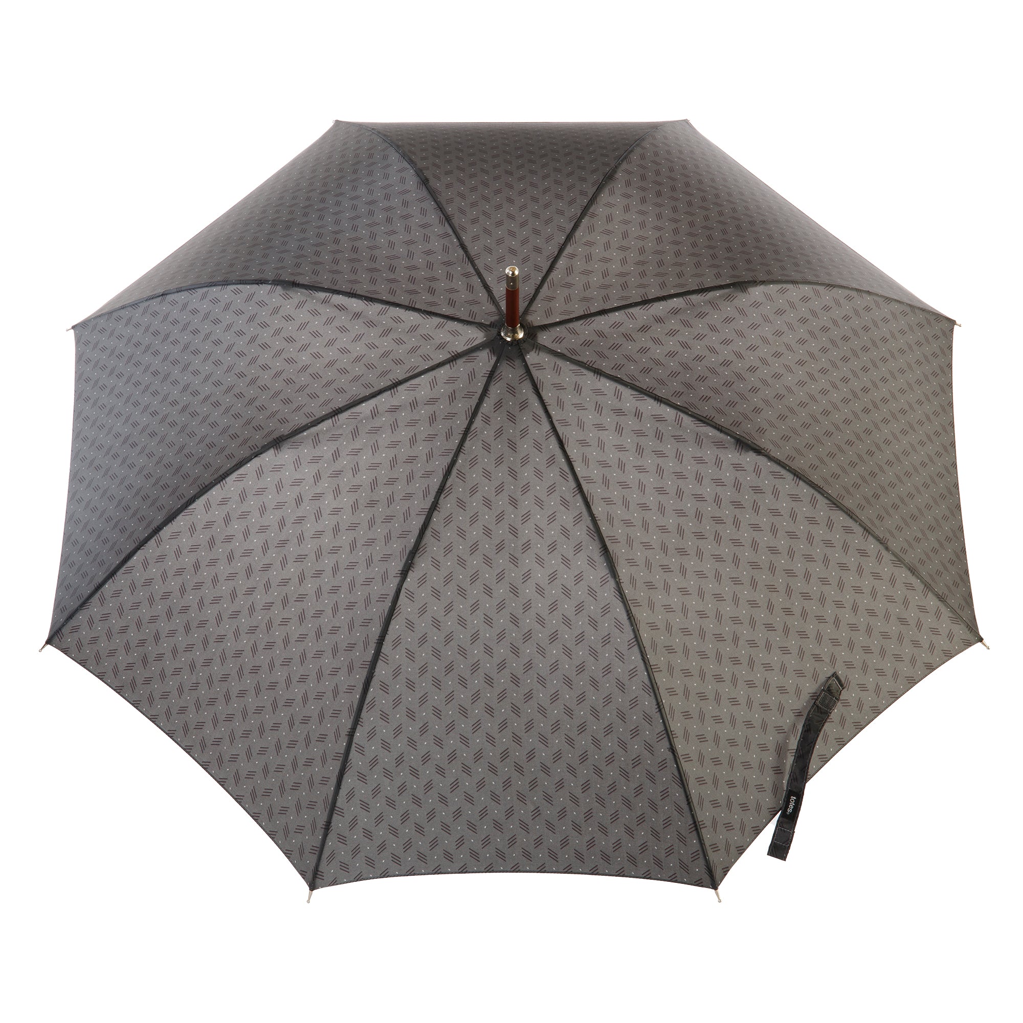 9302 Blue Line Wooden Stick Umbrella - Totes Auto Open Umbrella