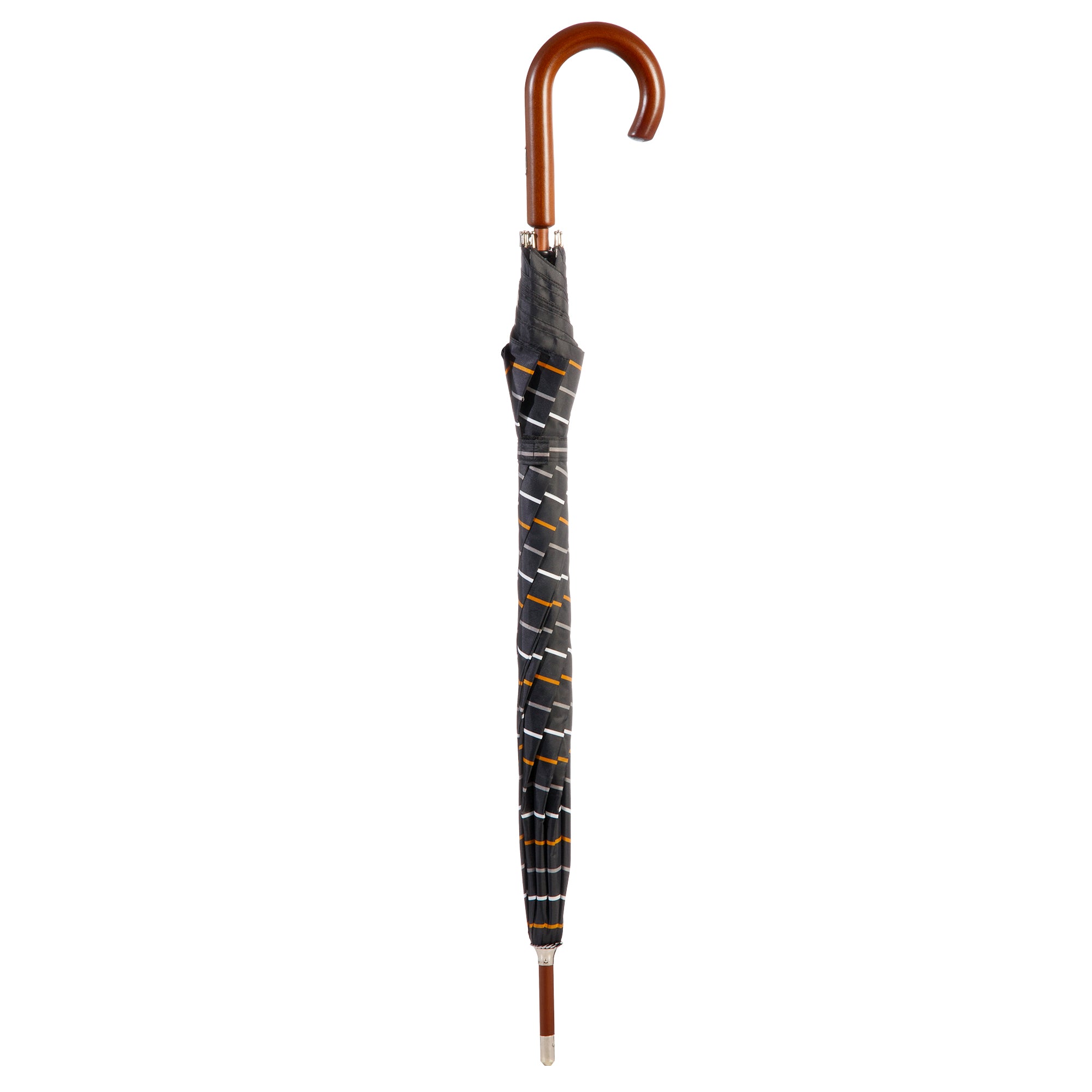 9302 Blue Line Wooden Stick Umbrella - Totes Auto Open Umbrella