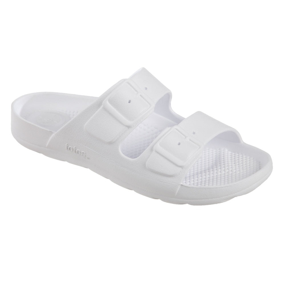 Women’s Sol Bounce Molded Buckle Slide - White side view
