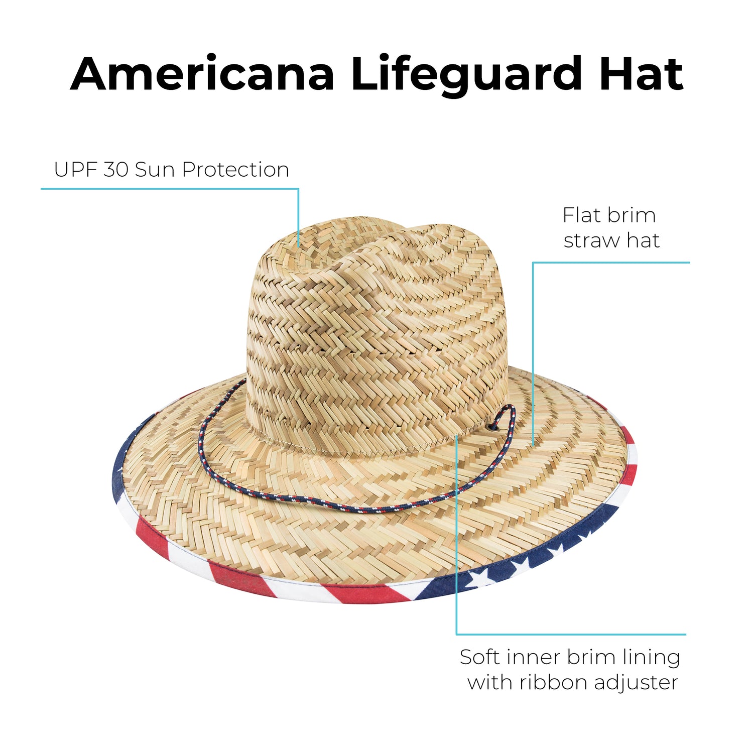 44073 totes Straw hat with American flag pattern 