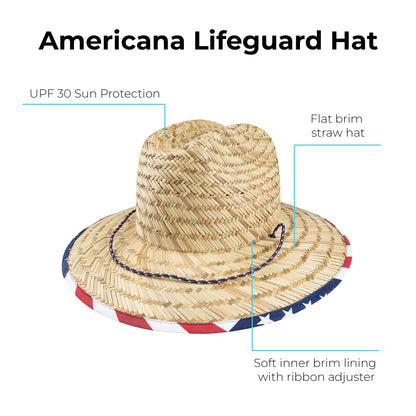 44073 totes Straw hat with American flag pattern 