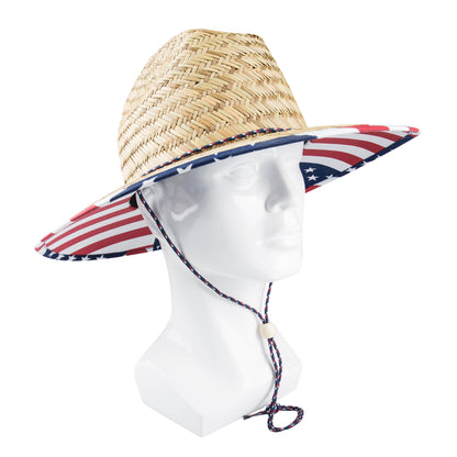 44073 totes Straw hat with American flag pattern 