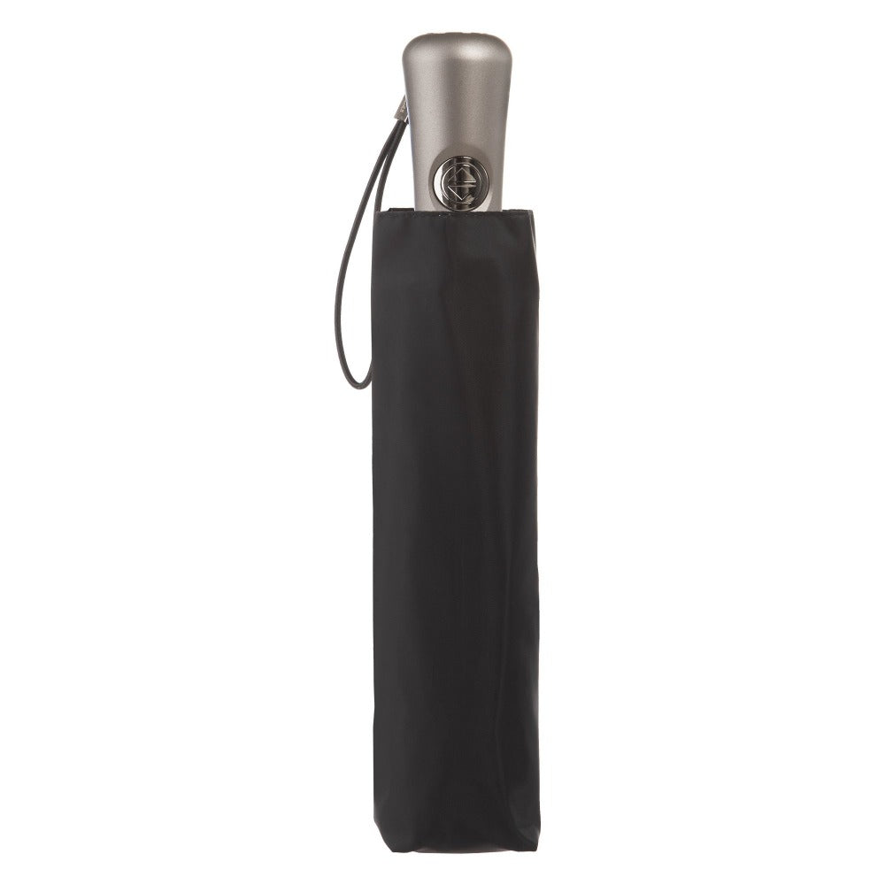InBrella Reverse Close Folding Umbrella in Black Closed in Carrying Case 