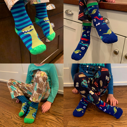 Kid’s 2-Pack Novelty Toastie™ Slipper Socks in Dino 