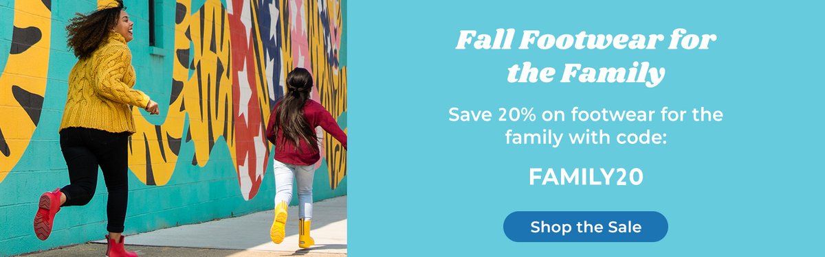 10% off Sitewide 
Plus 20% Off Everywear Clogs, Snow & Rain Boots with code: FAMILY20