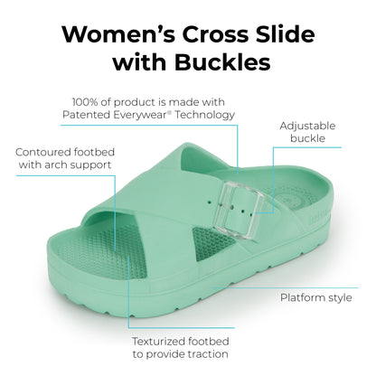 ts40 totes Womens Cross Buckle Slide 