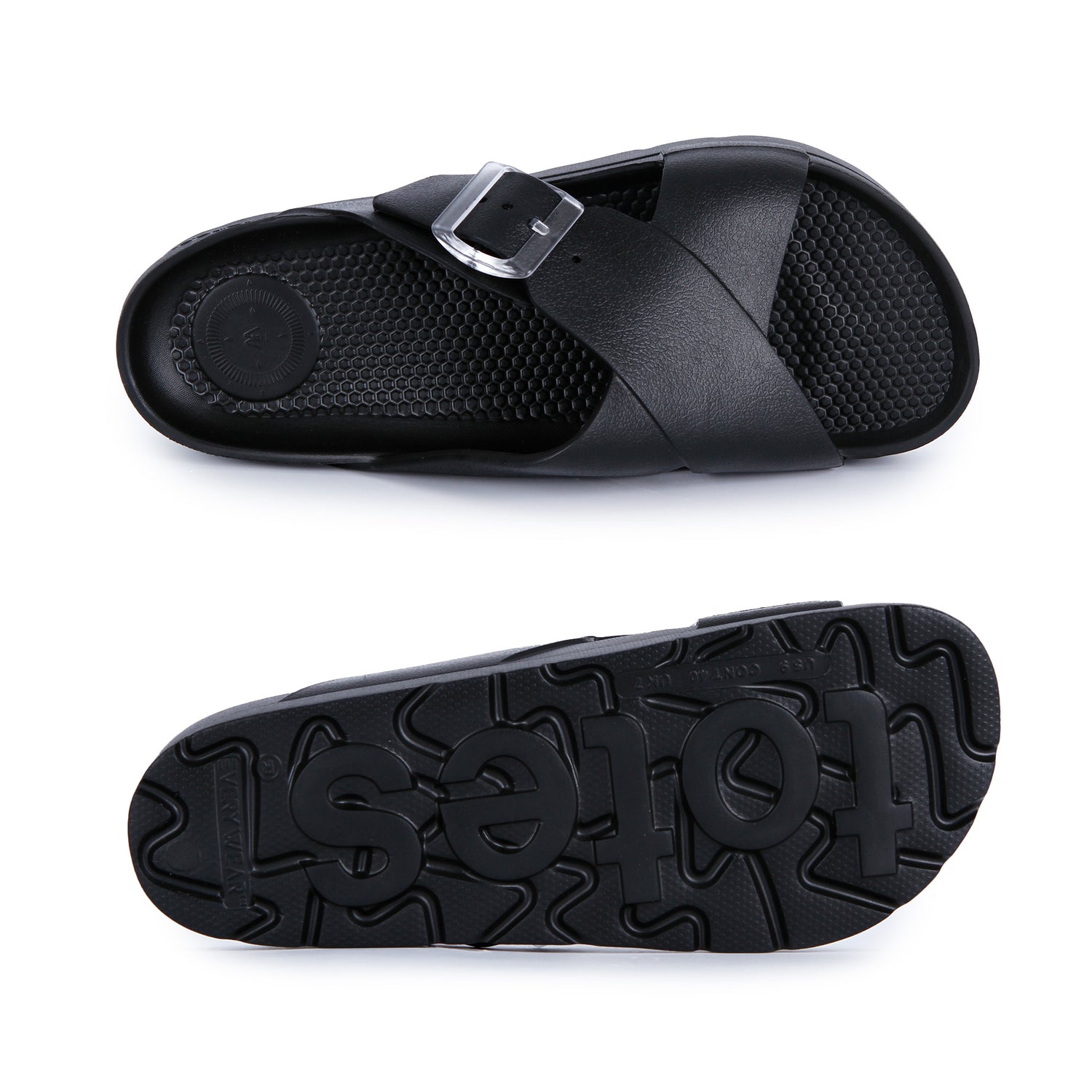 ts40 totes Womens Cross Buckle Slide 