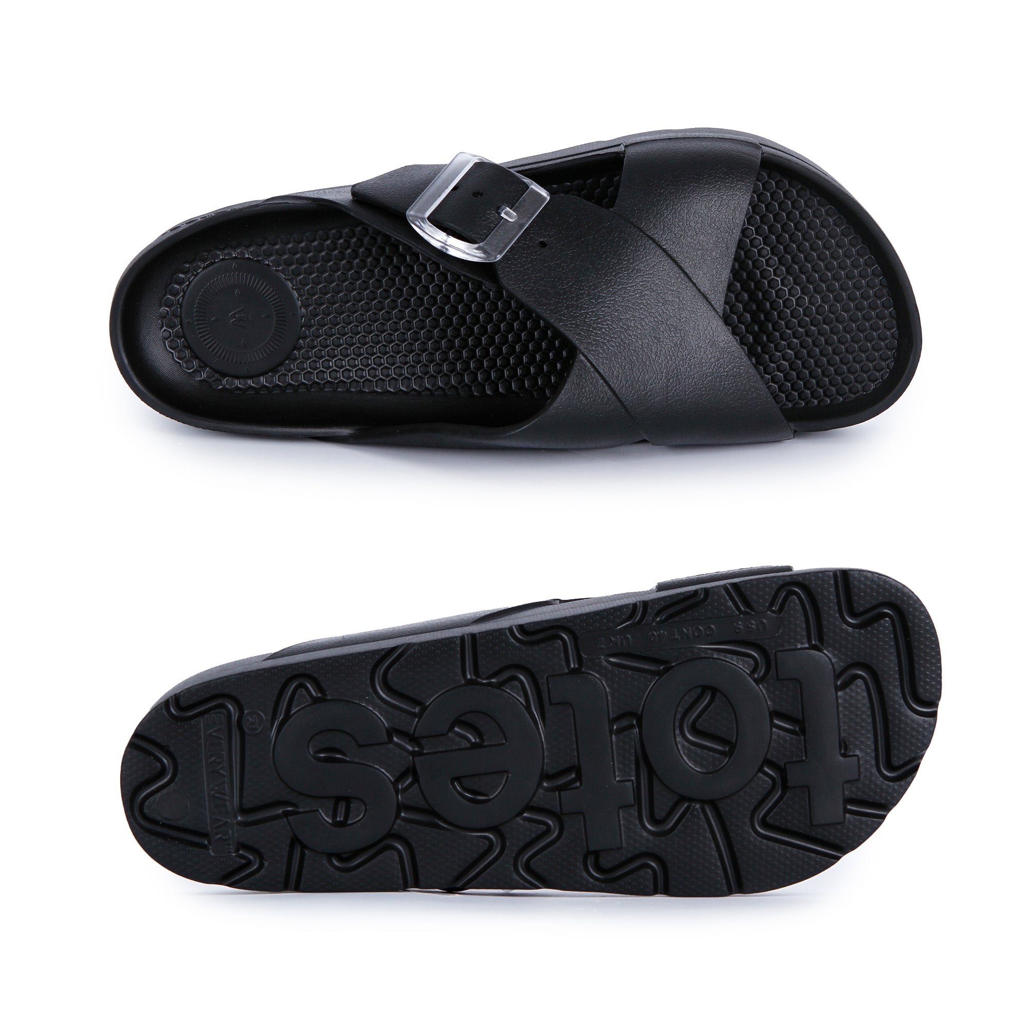 ts40 totes Womens Cross Buckle Slide 