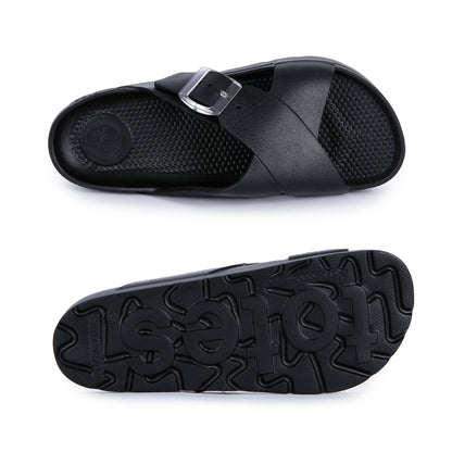 ts40 totes Womens Cross Buckle Slide 