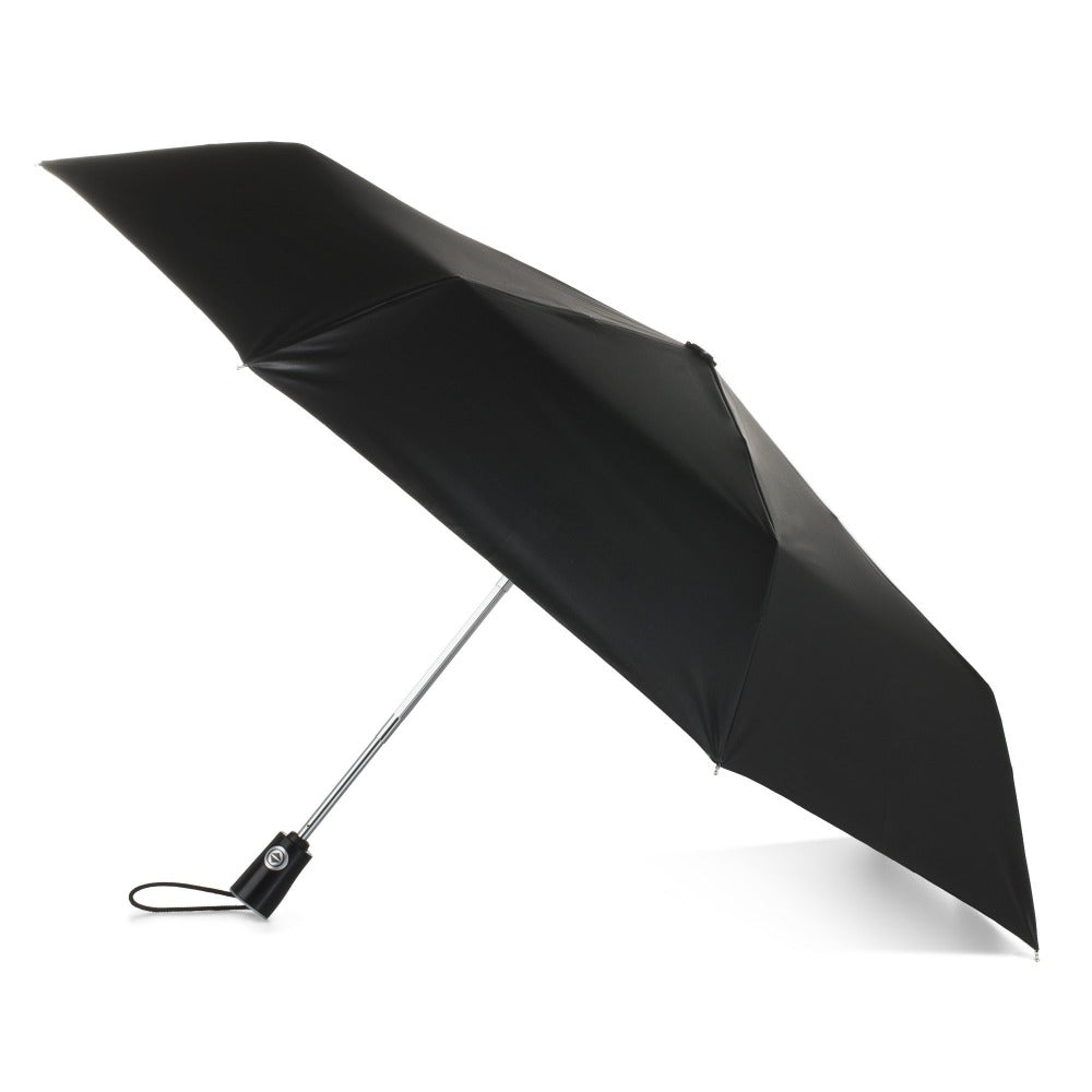 Under Canopy Print Auto Open Close Umbrella in Large Raindrops Open Side Profile