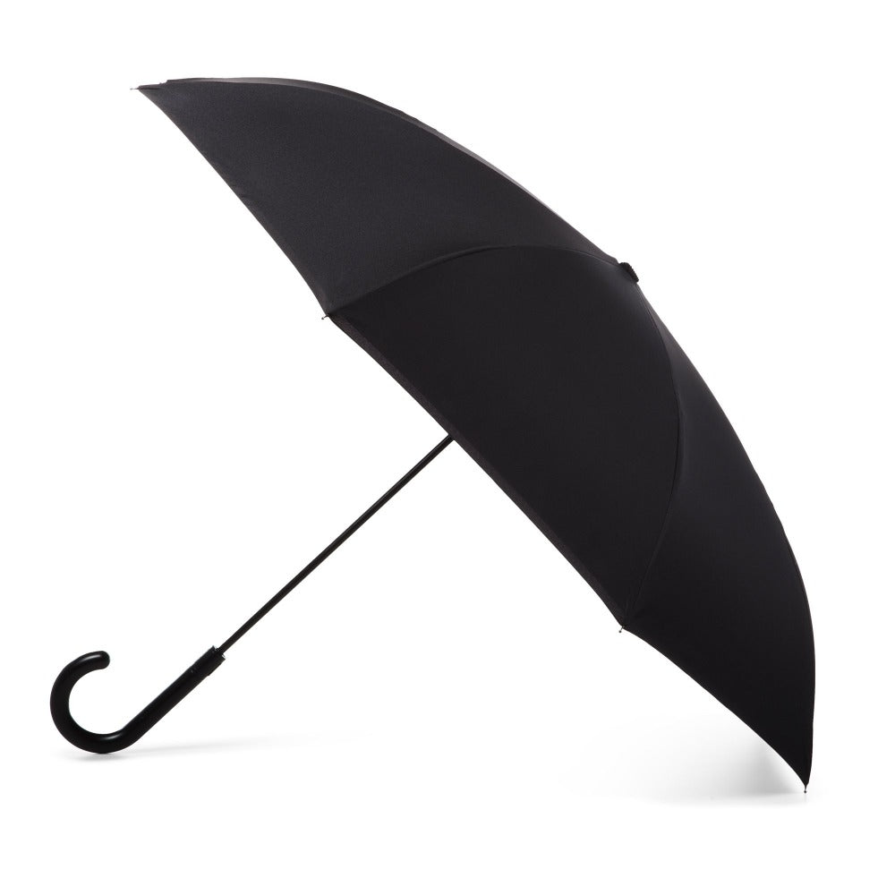 InBrella Reverse Close Umbrella in Black/Grey Open Side Profile