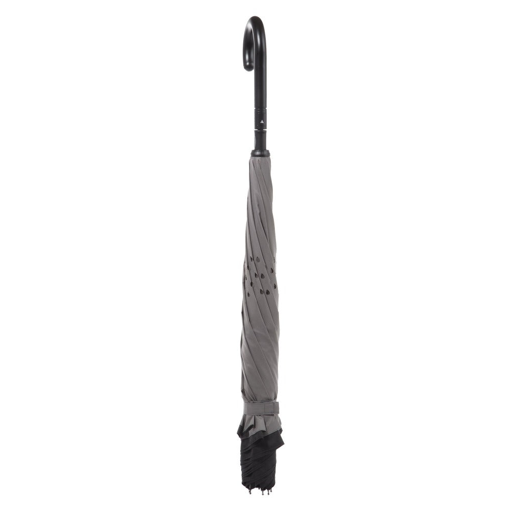 InBrella Reverse Close Umbrella in Black/Grey Inverse Closed