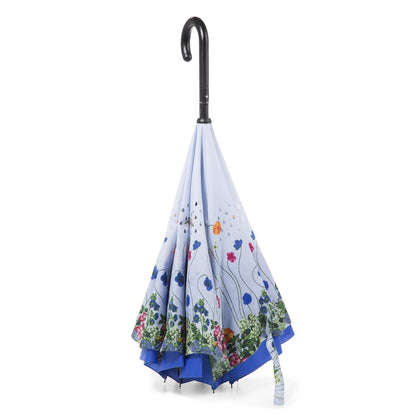 InBrella Reverse Close Umbrella in Flower Garden Inverse Closed Stand Up