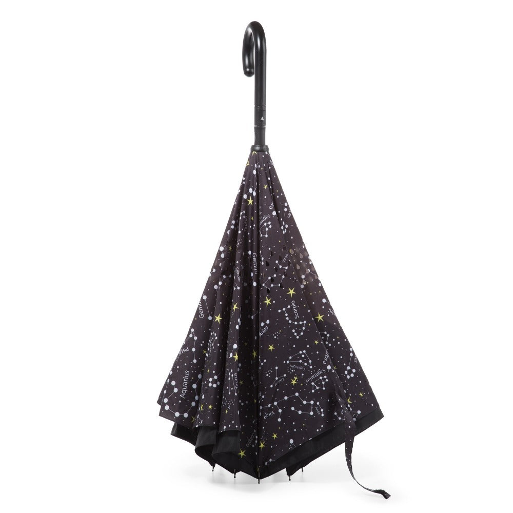InBrella Reverse Close Umbrella in Zodiac Black Inverse Closed Stand Up