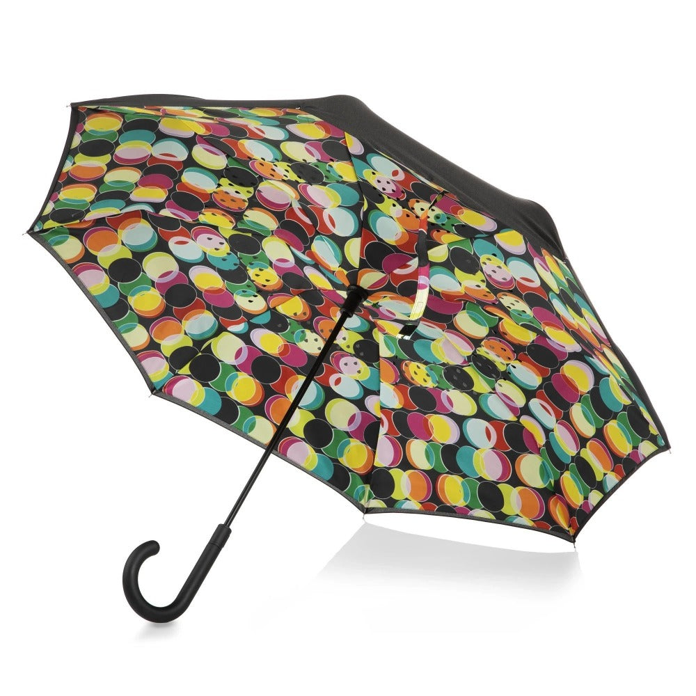 InBrella Reverse Close Umbrella in Circle Mania Open Under Canopy