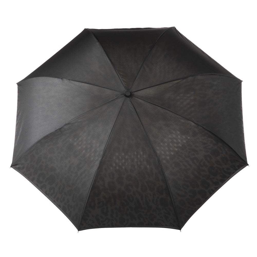 InBrella Reverse Close Umbrella in Honey Leopard Open Top View