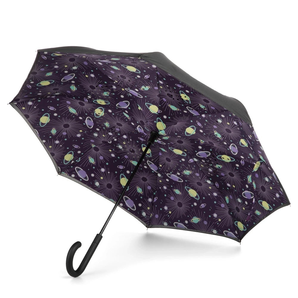 InBrella Reverse Close Umbrella in Galaxy Open Under Canopy
