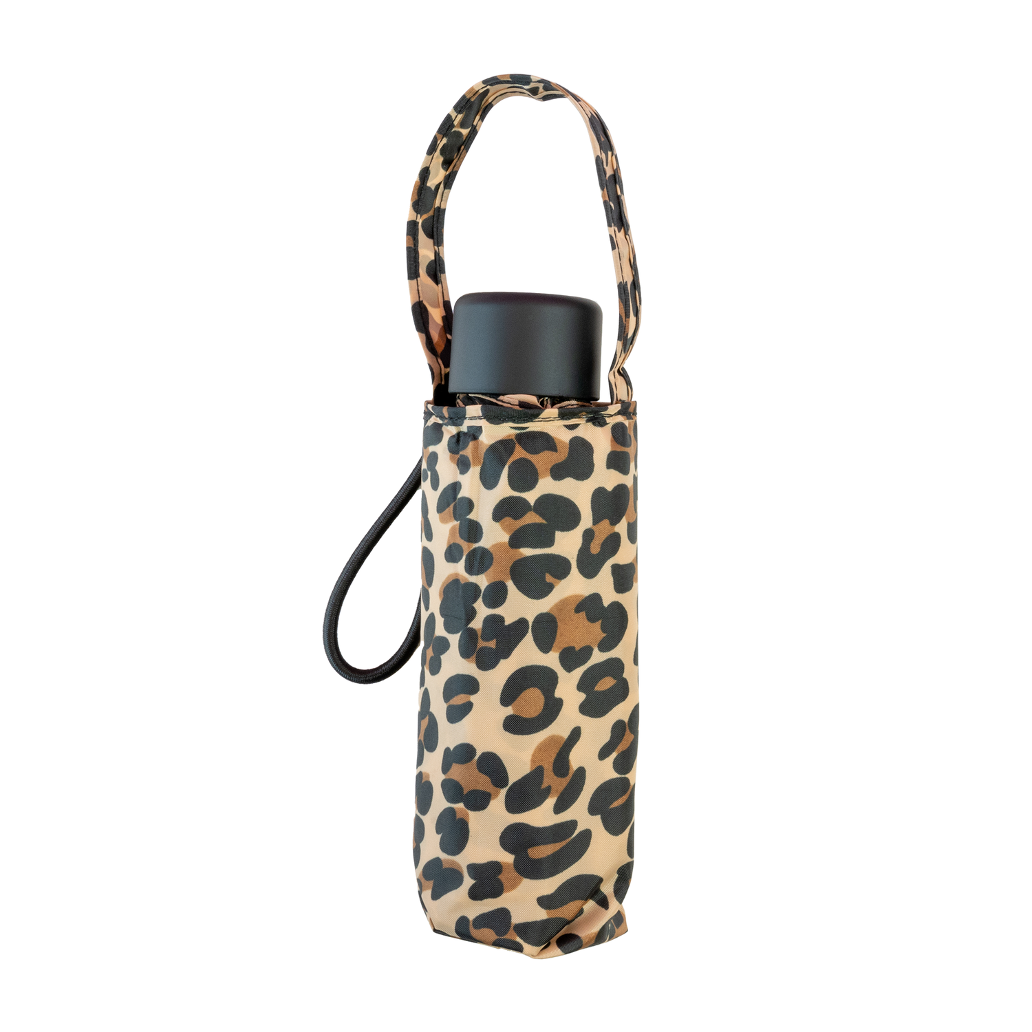 totes Mini Travel Umbrella - leopard with bag
