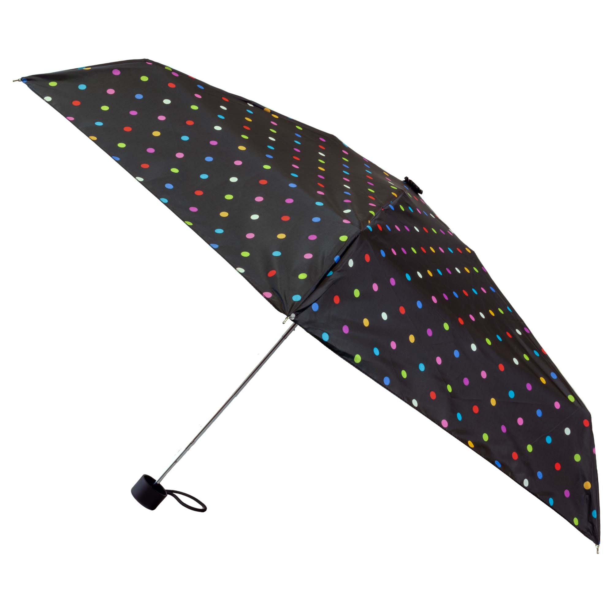 totes Mini Travel Umbrella - polka dot open