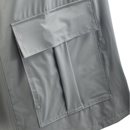 Lined Rain Slicker in Charcoal Pocket Close Up