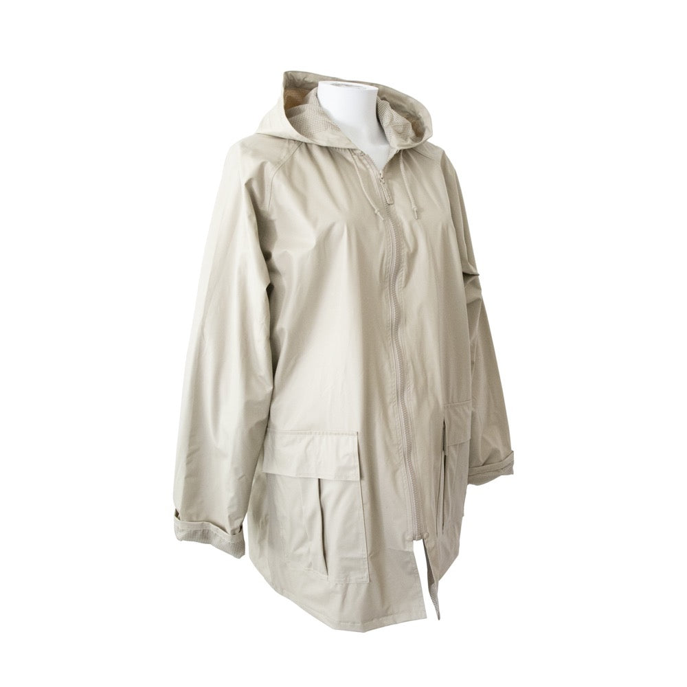 Lined Rain Slicker in Khaki Side Profile