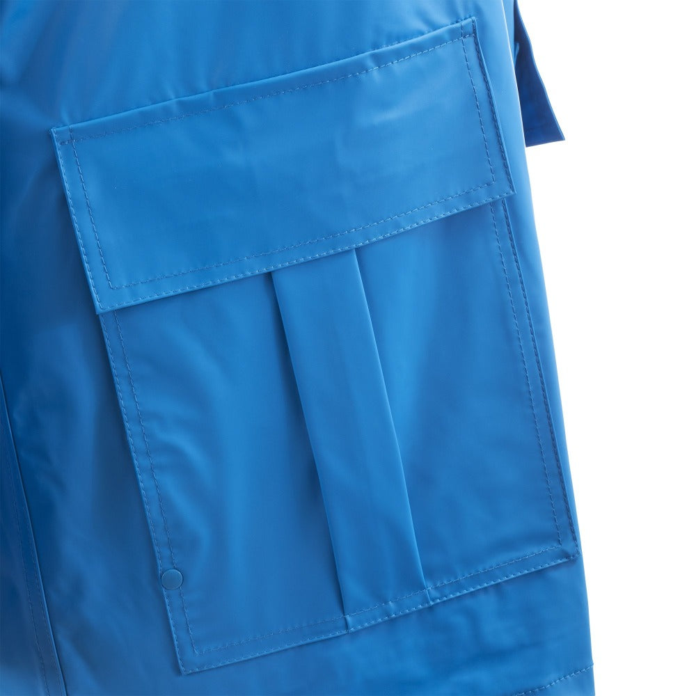 Lined Rain Slicker in Marine Pocket Close Up