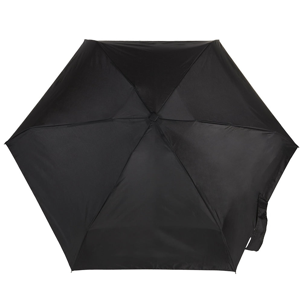 Auto Open/Close Travel Umbrella in Black Open Top View