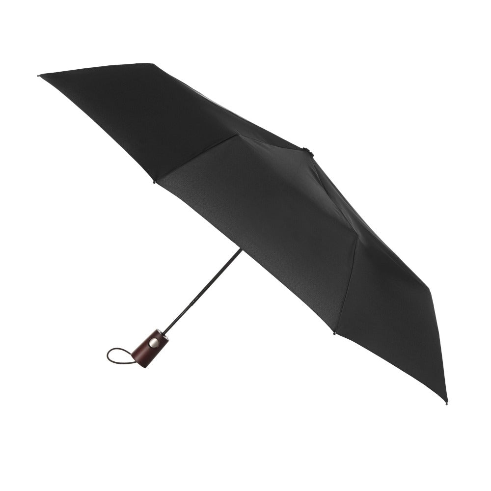 Blue Line Auto Open Large Umbrella NeverWet in Black Open Side Profile