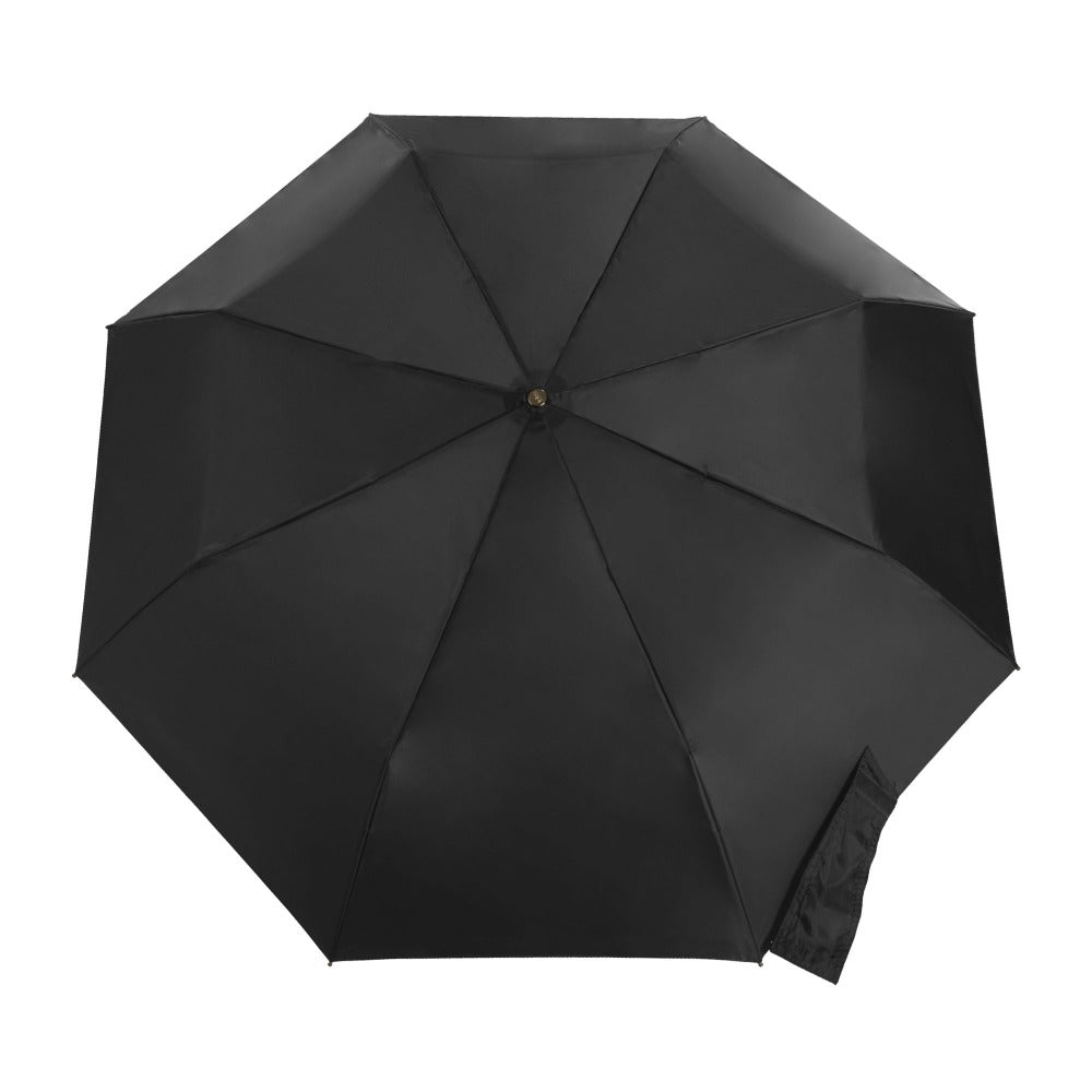 Titan Super Strong Large Folding Umbrella in Black Open Top View