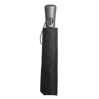 Titan Super Strong Large Folding Umbrella in Black Closed in Carrying Case