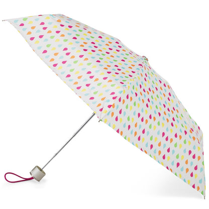 Manual Umbrella with NeverWet® in White Rain Open Side Profile