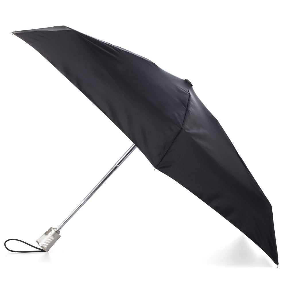 Auto Open Close Umbrella with NeverWet® in Black Open Side Profile