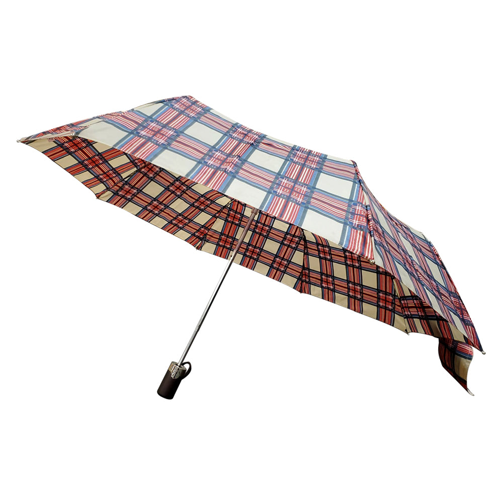 Limited-Edition Auto Open Umbrella in Heritage Plaid Right Angled Profile