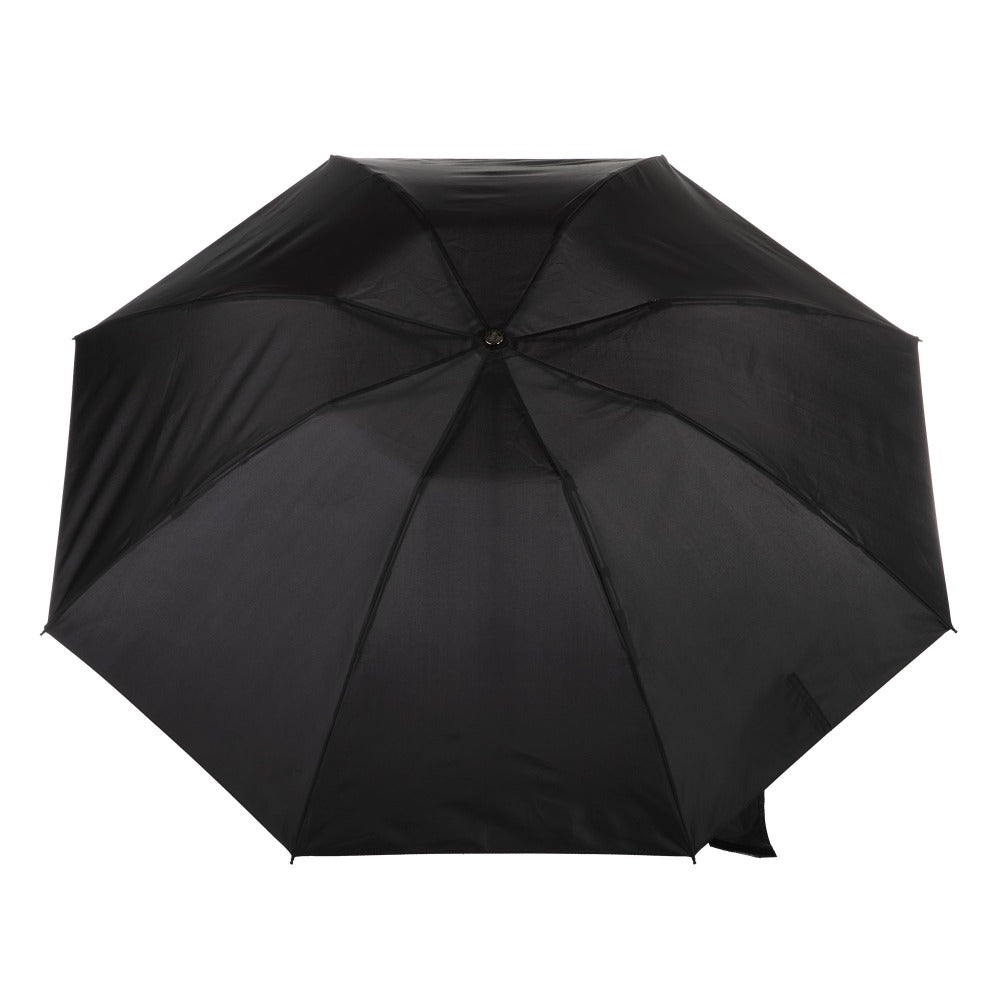 InBrella Reverse Close Folding Umbrella in Black Open Top View