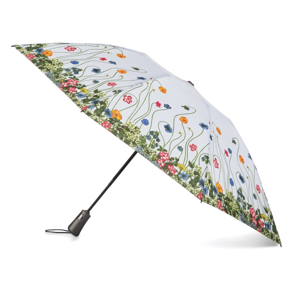 InBrella Reverse Close Folding Umbrella in Flower Garden Open Side Profile