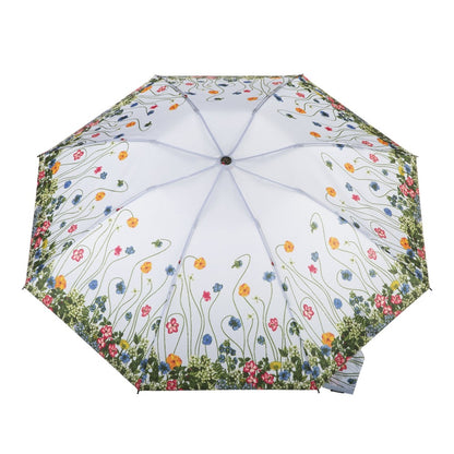 InBrella Reverse Close Folding Umbrella in Flower Garden Open Top View