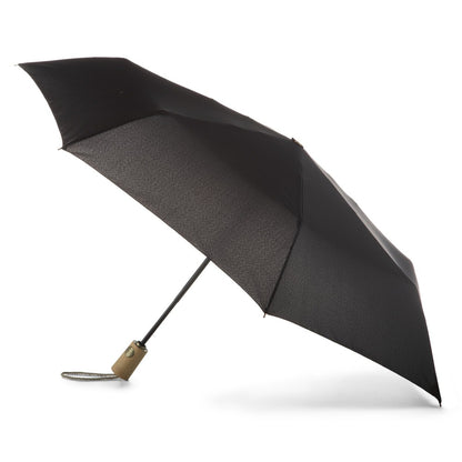 Recycled PET Eco-Friendly Umbrella with NeverWet in Black Open Side Profile