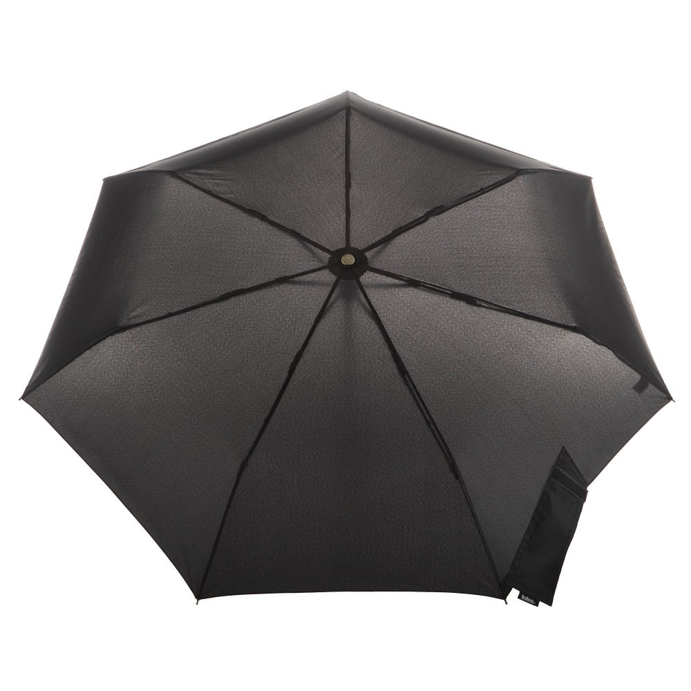 Recycled PET Eco-Friendly Umbrella with NeverWet in Black Open Top View
