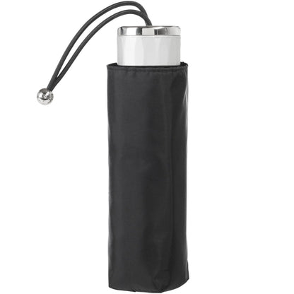 Mini Manual Umbrella With Neverwet in Black Closed in Carrying Case