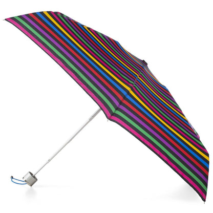 Mini Manual Umbrella With Neverwet in Stripe Hue Open Side Profile