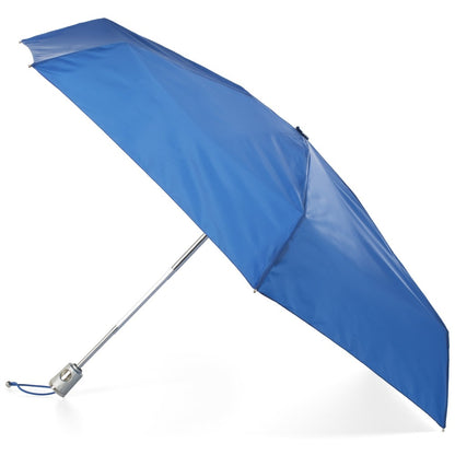 Mini Auto Open Close Neverwet And Sunguard Umbrella in Blue Open Side Profile